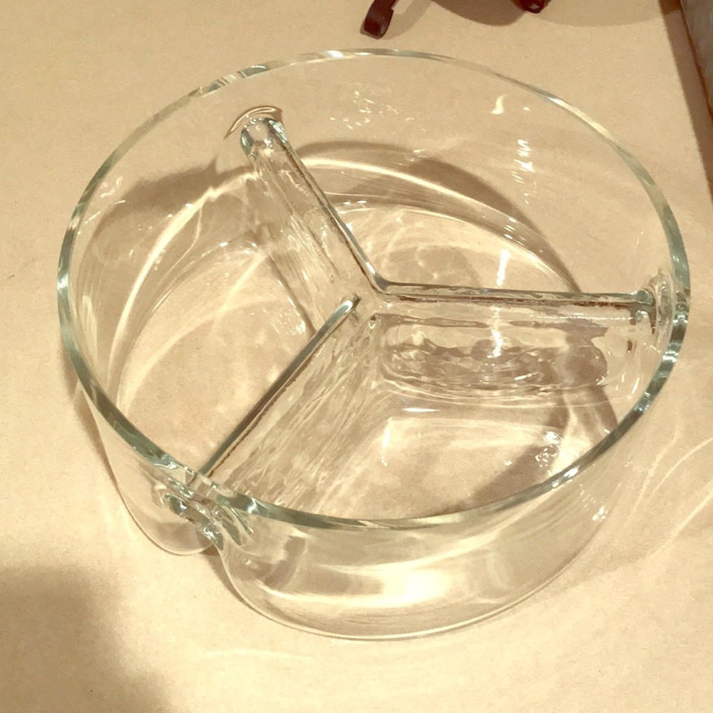 Beautiful Divided Glass Bowl